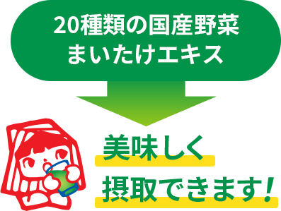 20種類の国産野菜まいたけエキス　美味しく摂取できます！